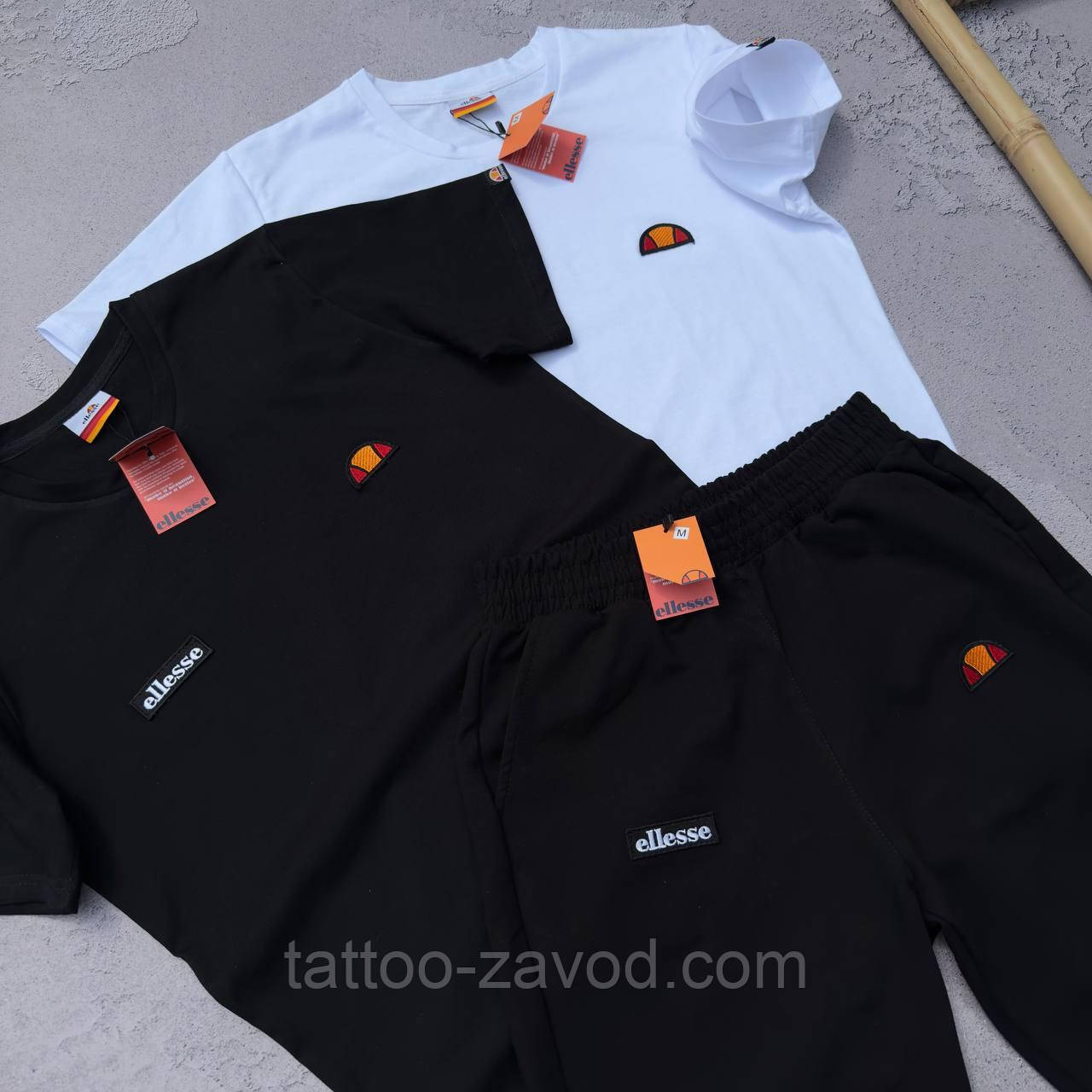 Літній костюм чоловічий футболка чорна + шорти чорні S M L XL XXL