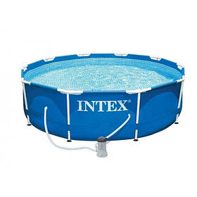 Каркасний басейн Intex 28202 Metal Frame Pool (305×76 см, 4485 л) з фільтр-насосом