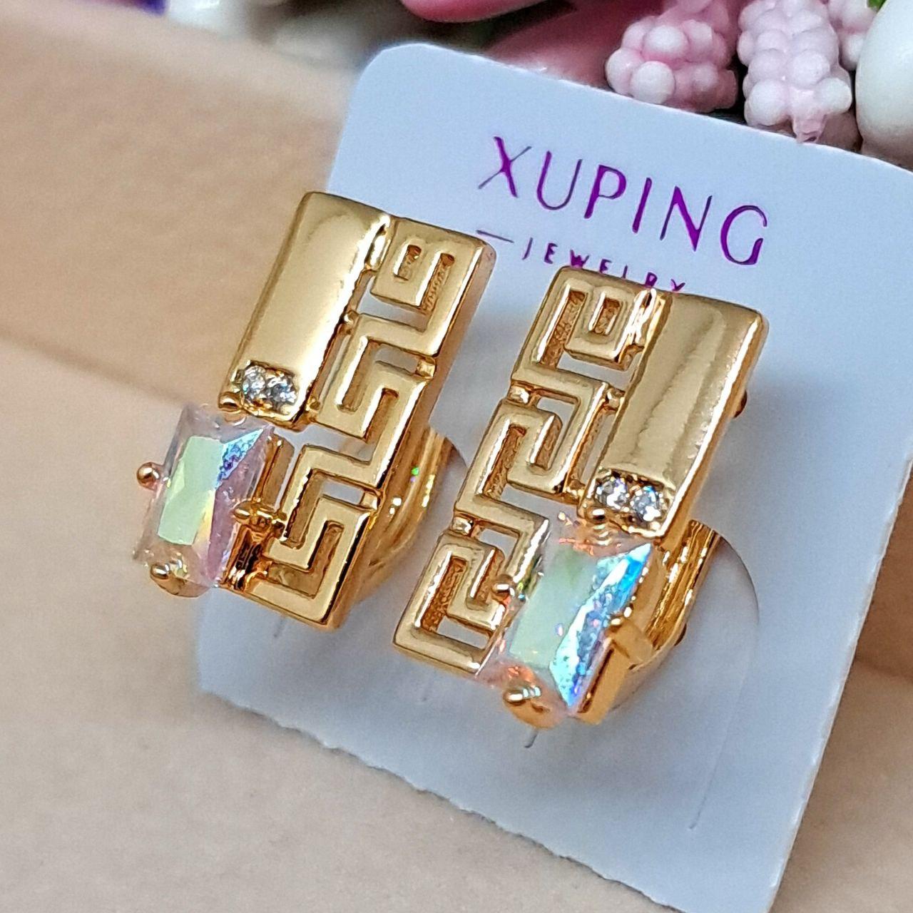 Сережки Laura медичне золото Xuping Розмір 15 мм × 9 мм англійський замок Код 5085