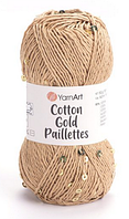 Cotton Gold Paillettes YarnArt-7105 беж