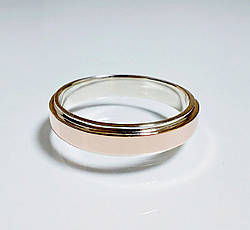 Срібна обручка з золотими накладками
