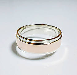 Срібна каблучка з золотими накладками