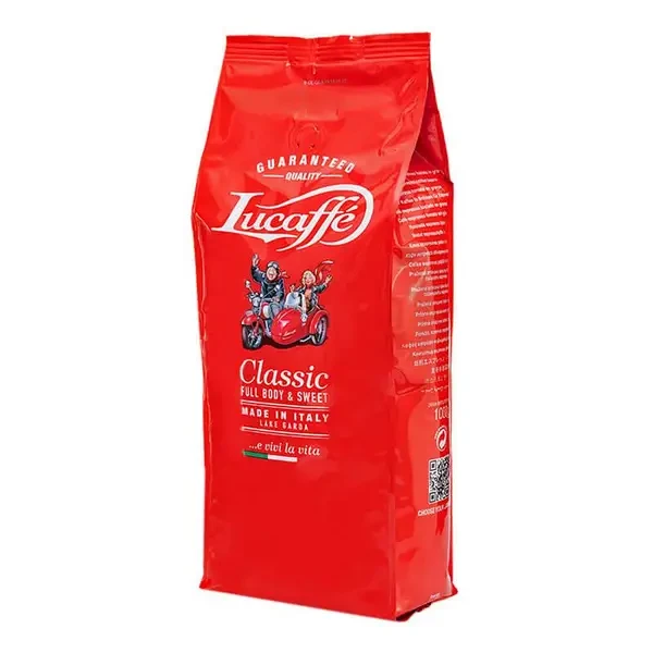 Кава в зернах Lucaffe Classic 1кг Італія преміум кави Люкафе з ароматом шоколадно-фруктової нотки, фото 1