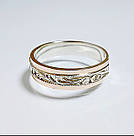 Срібна обручка з золотими накладками, фото 2