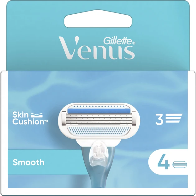 Змінні касети Gillette Venus Smooth, на 3 леза (4шт.)