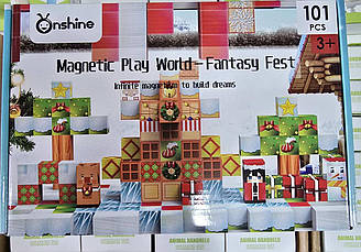 Магнітний конструктор,Магнітні кубики майнкрафт Onshine 'Magnetic Play World', 101 кубик (1кубик 2см)