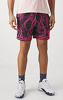 Літні чоловічі спортивні шорти Nike air Jordan Diamond Dri-Fit Black Pink Шорти Джордан рожеві з блискавками, фото 4
