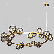 Бронзова кругла люстра з кульок на 24 лампи "Bubbles" (918LP267-24 GAB+BK)
