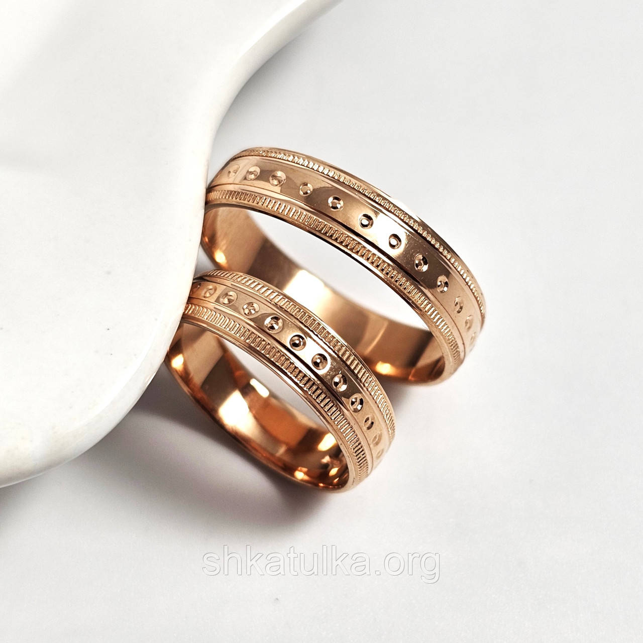 Обручки позолочені зі срібла з орнаментом пара