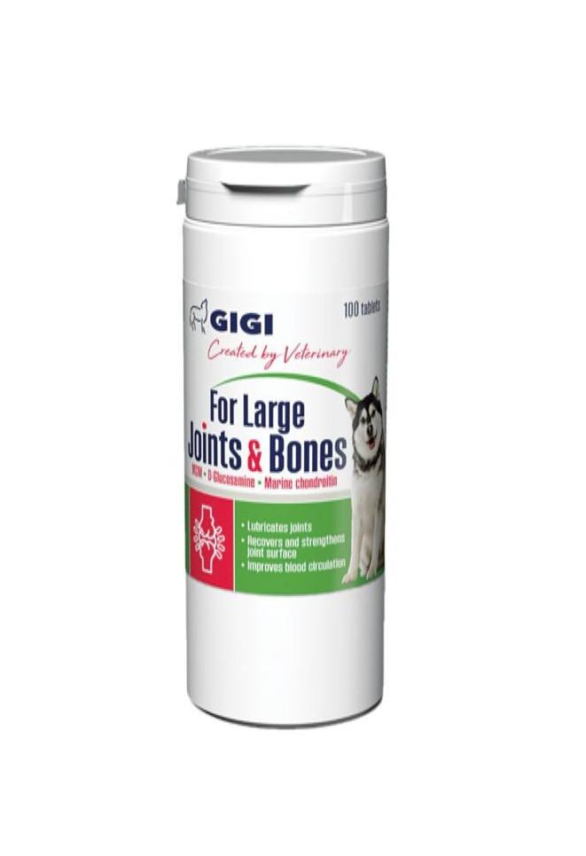 GIGI For Large Joints & Bones вітаміни для зміцнення та відновлення суглобів у собак великих порід 100 таб