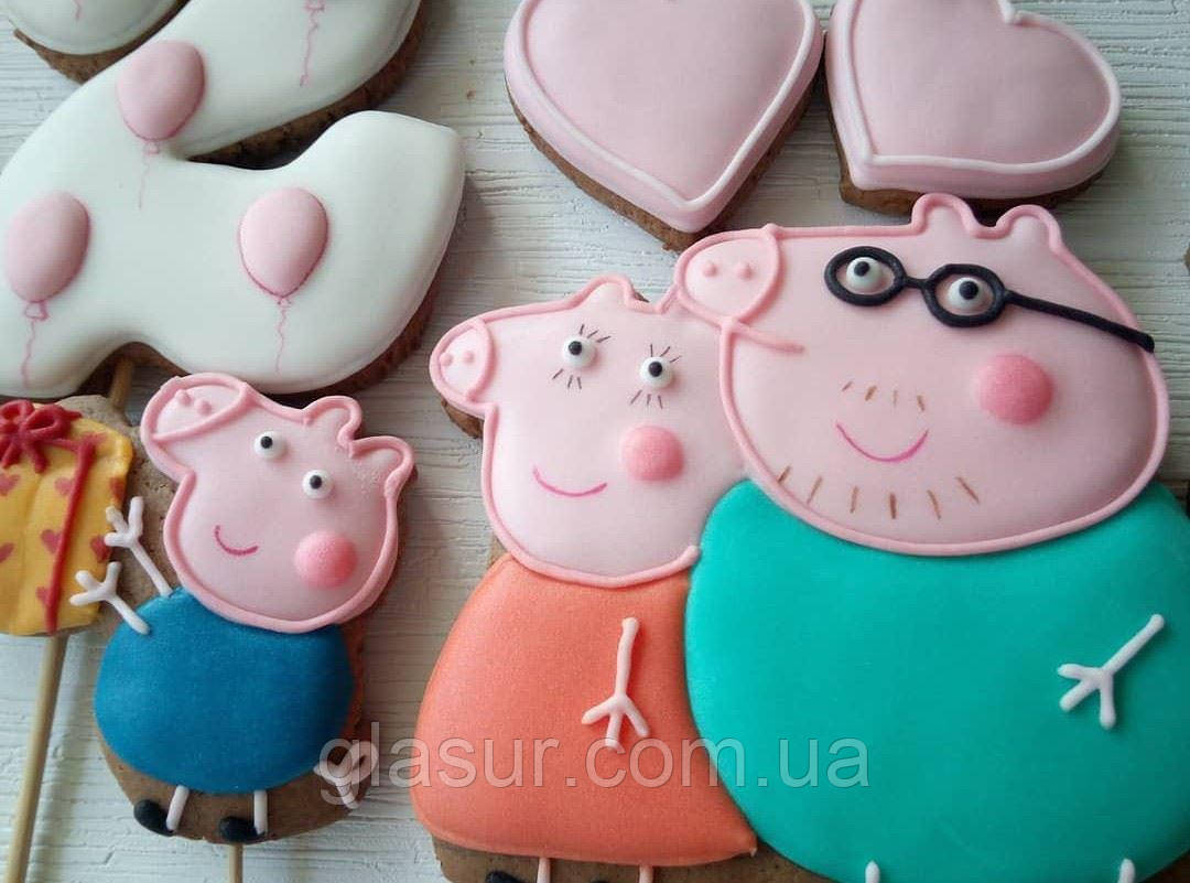 Пряник топери на торт Свинка Пеппа