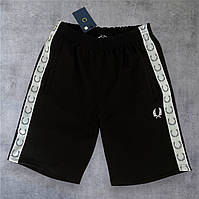 Шорти чоловічі літні Fred трикотажні з лампасом з кишенями літні чорні Туреччина. Живе фото