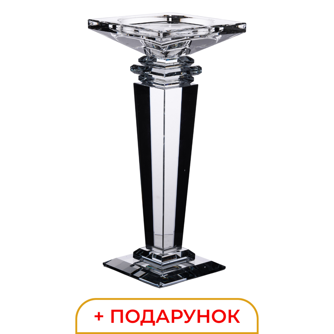 Квадратний підсвічник на високій ніжці 22.5 см + 🎁 подарунок • Дизайнерські свічники у Lugi