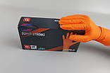Рукавички нітрилові суперміцні 50 шт. господарські, розмір XL ORANGE "CARE 365" (1 пачка), фото 2
