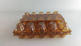 Упаковка для курячих яєць 20 комірок КОРІЧНЕВА верх і низ (50 шт.)