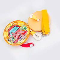 Качеля дитяча з дерева тарзанка спортивна підвісна «ЕЛІТ» золото, в подарунок фірмовий ранець Among Us