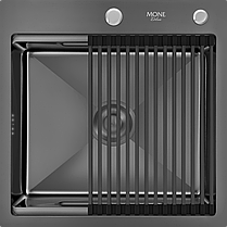 Мийка Handmade MONE Delux 5050 (3.0/1/220) Black з отвором 4 в 1, фото 3