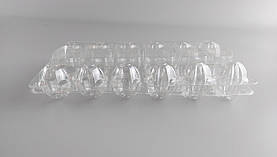 Паковання для перепелиних яєць 18 комірок (прамокутне) прозоре (50 шт.)