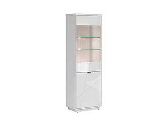 Вітрина Forn REG1D1W 5 см, 5 см, ПВХ, система безшумного закриття, є, модерн, білий глянець, дуб Робино темний, чорний