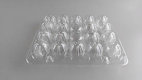 Паковання для перепелиних яєць 18 комірок (квадратне) прозоре (50 шт.)