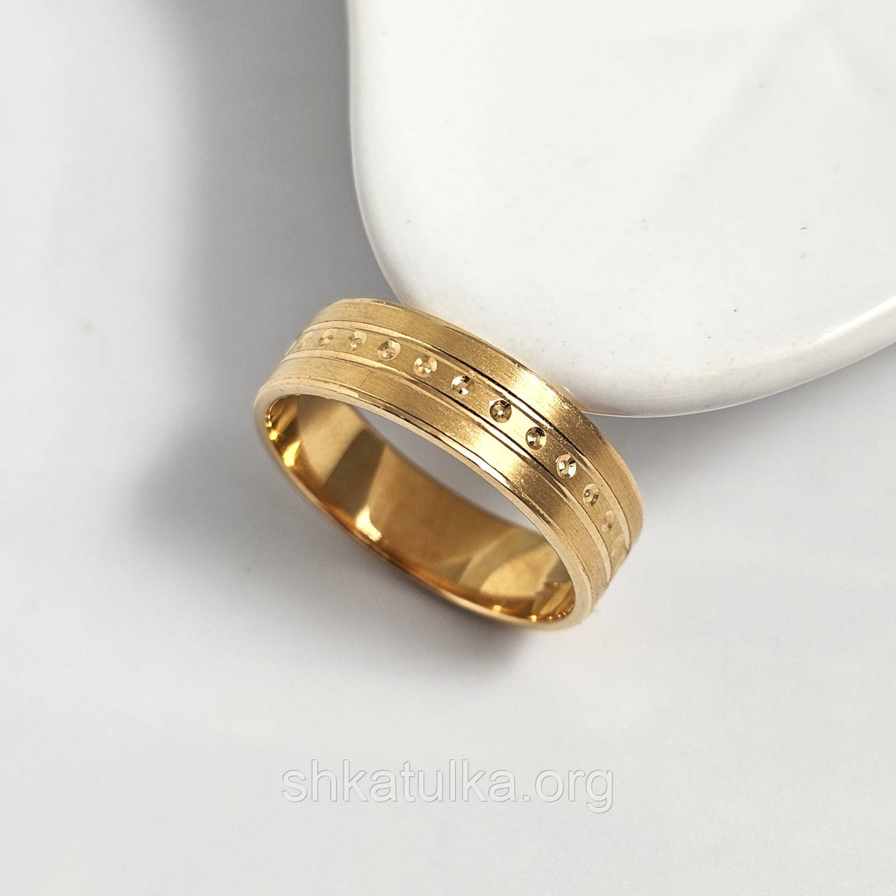 Обручка позолочена зі срібла з орнаментом