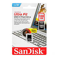 Флеш-накопичувач SanDisk USB 3.1 Ultra Fit 128Gb (130Mb/s) Black, фото 3