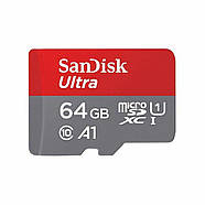 Карта пам'яті microSDXC (UHS-1) SanDisk Ultra 64Gb class 10 A1 (140Mb/s) (adapter SD), фото 5