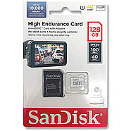 Карта пам'яті microSDXC (UHS-1 U3) SanDisk High Endurance 128Gb class 10 V30 (100Mb/s) (adapterSD), фото 3