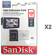Карта пам'яті microSDXC (UHS-1 U3) SanDisk High Endurance 256Gb class 10 V30 (100Mb/s) (adapterSD), фото 3