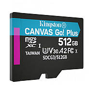 Карта пам'яті microSDXC (UHS-1 U3) Kingston Canvas Go Plus 512Gb class 10 A2 V30 (R170MB/s, W90MB/s), фото 4