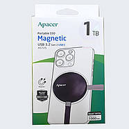 Портативний SSD Apacer Magnetic AS725 1 TB USB 3.2 Gen.2 Type-C MagSafe Black, фото 3