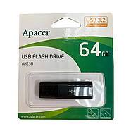 Флеш-накопичувач Apacer USB 3.2 Gen 1 AH25B 64Gb Black, фото 3
