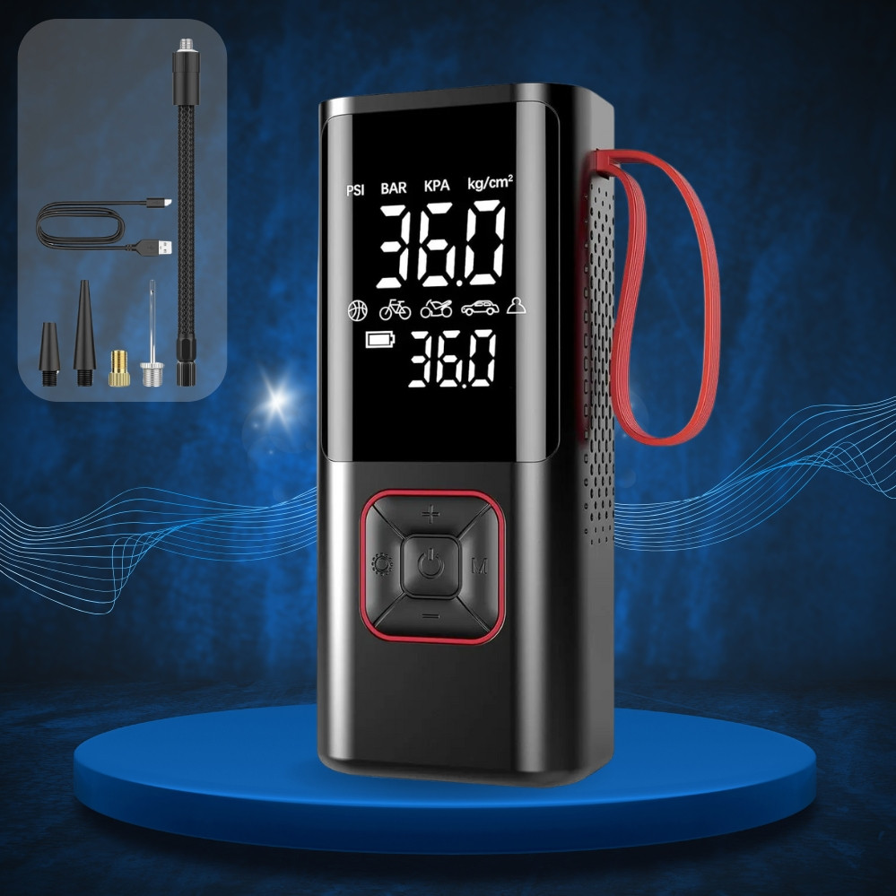 Автомобільний компресор бездротовий насос для коліс Car Air Pump ATJ-6988 Повітряний насос з ліхтариком