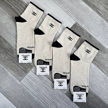 Шкарпетки жіночі демісезонні льон середні Chanel, розмір 37-41, 015-31