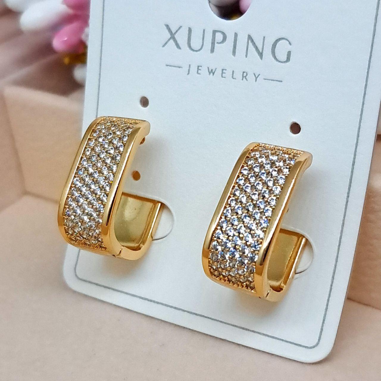 Сережки Avery медзолото Xuping Розмір 17 мм × 7 мм застібка кільце Код 6002