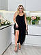 Жіноча легка ошатна літня базова довга сукня максі вільного крою сарафан на брителях жниварка батал, фото 5