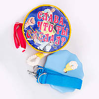 Качеля дитяча з дерева тарзанка спортивна підвісна «ЕЛІТ» лазур, в подарунок фірмовий ранець Синій Маник