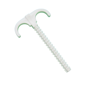 Дюбель-гак монтажний подвійний, білий 100мм (упак 100шт)
