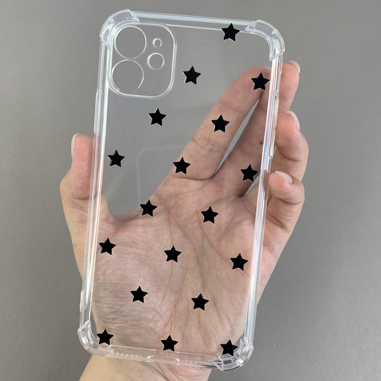 Чохол для Apple iPhone 11 чохол з бронь кутами з принтом чорних зірочок на айфон 11 q03p