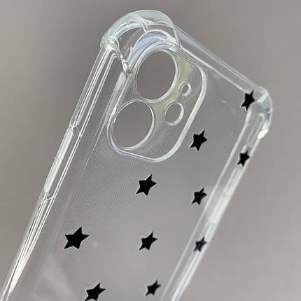Чохол для Apple iPhone 11 чохол з бронь кутами з принтом чорних зірочок на айфон 11 q03p, фото 2