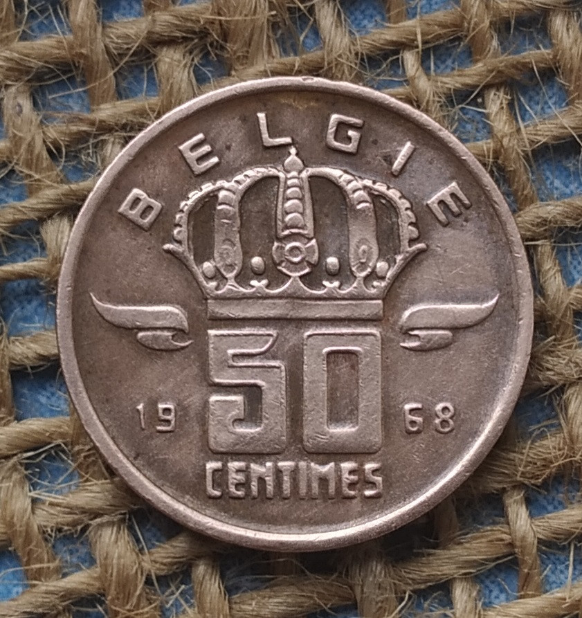 50 сантимiв 1968 року. Бельгiя