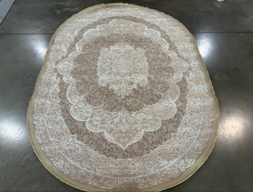 Турецький ворсовий килим кремовий овальний 80*150 см GRANADA 3279A Visone/Cream