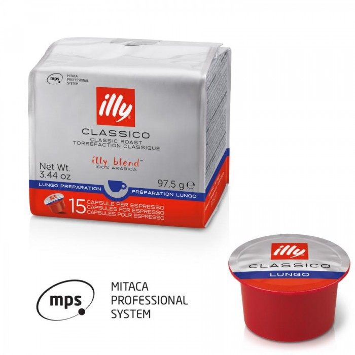Кава в капсулах Illy Mitaca Lungo 15 шт Мітака system MPS класична кава