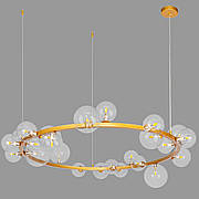 Золота кругла люстра з кульок на 24 лампи "Bubbles" (918LP267-24 DDG+CL)