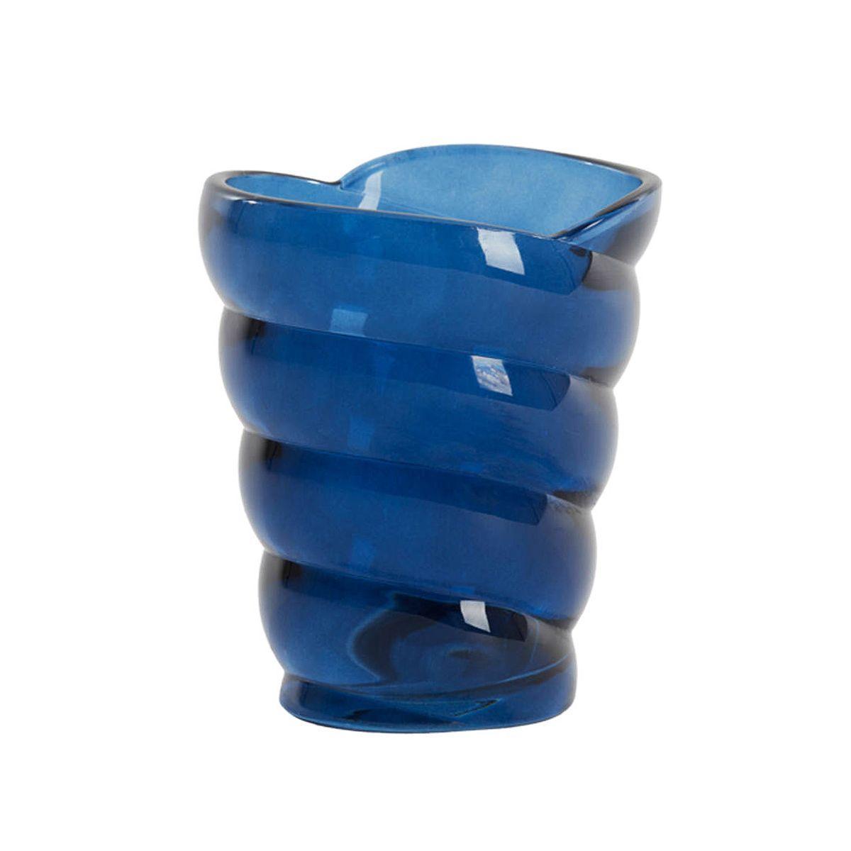 Підсвічник зі скла синій однотонний незвичайної форми Malea Light&Living, фото 1