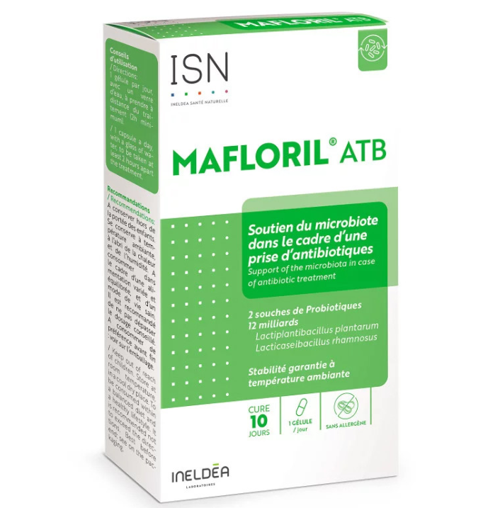 Ineldea Мафлорил АТБ –пробіотик, стійкий до антибіотиків Sante Naturelle,10 капсул