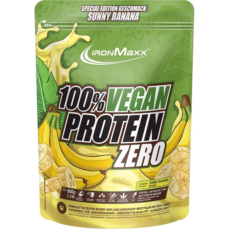 Рослинний протеїн IronMaxx 100% Vegan Protein Zero- 500g, фото 1