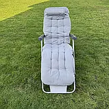 Шезлонг садовий з матрасом ChillWell Luxury сірий 286401 Лежак Розкладне крісло, фото 7