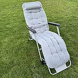 Шезлонг садовий з матрасом ChillWell Luxury сірий 286401 Лежак Розкладне крісло, фото 3