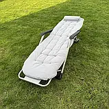 Шезлонг садовий з матрасом ChillWell Luxury сірий 286401 Лежак Розкладне крісло, фото 9